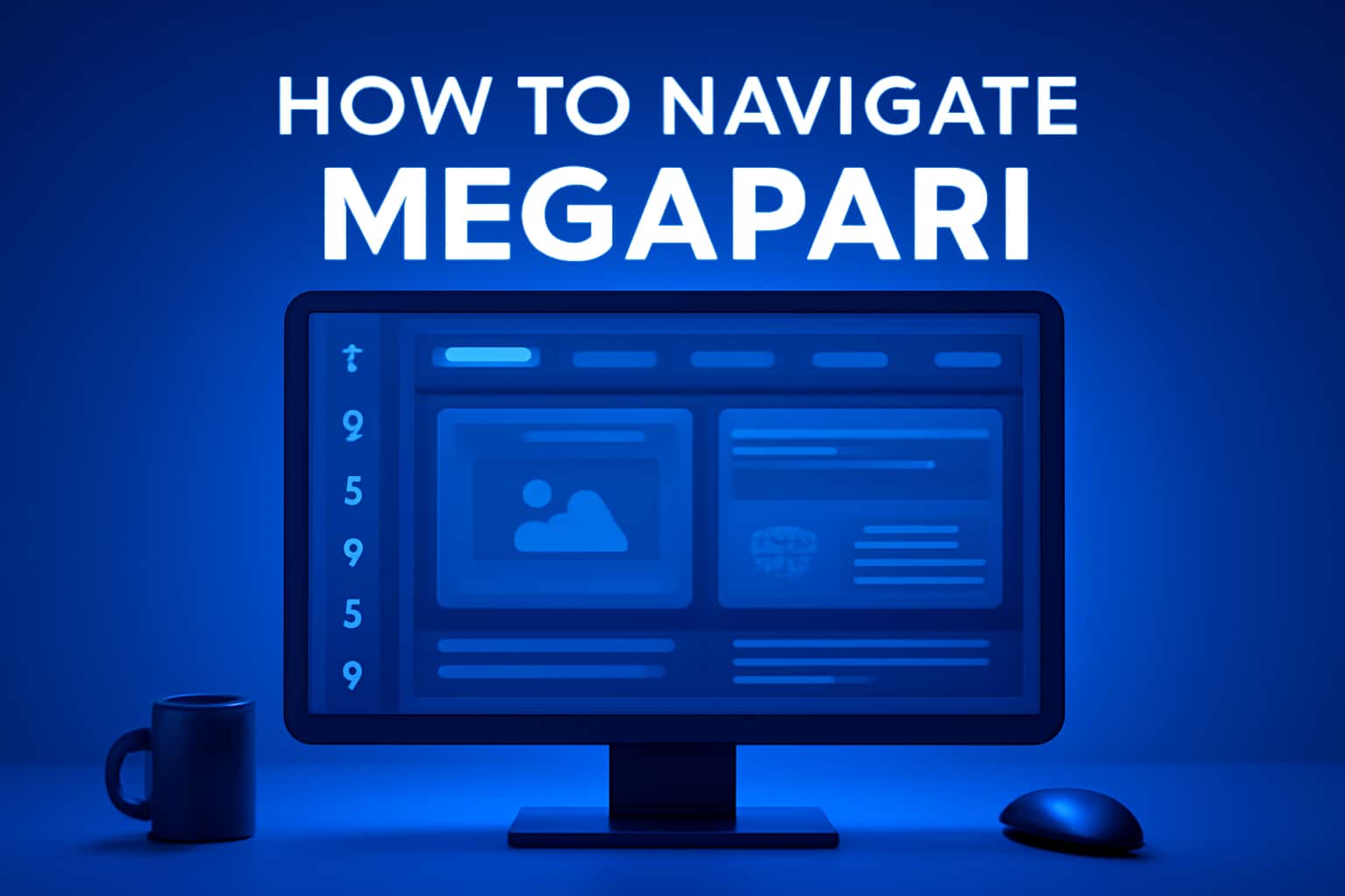 A futuristic interface demonstrating navigation within Megapari.