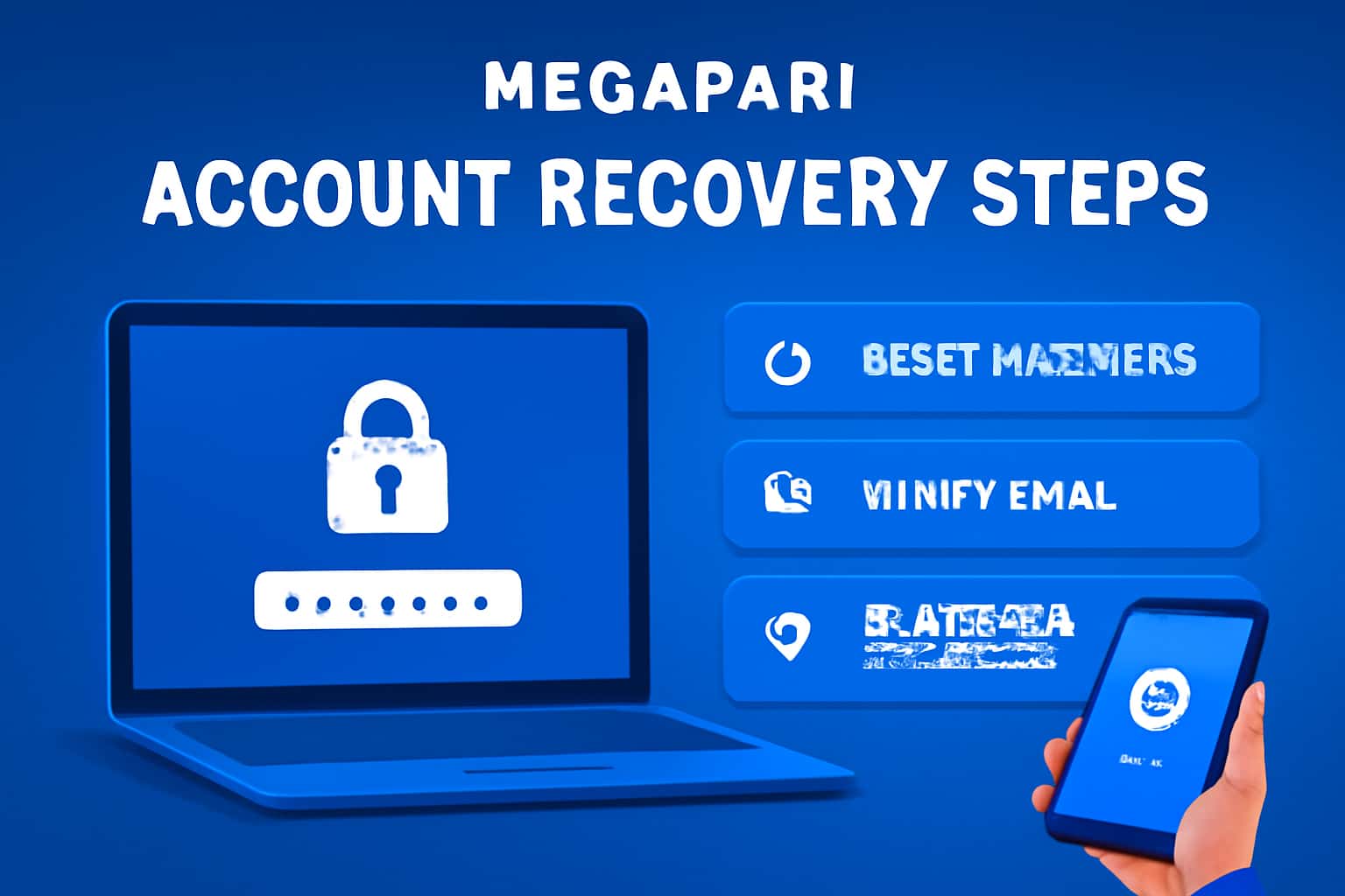 Informative illustration of Megapari Account Recovery Steps showing the recovery process.
