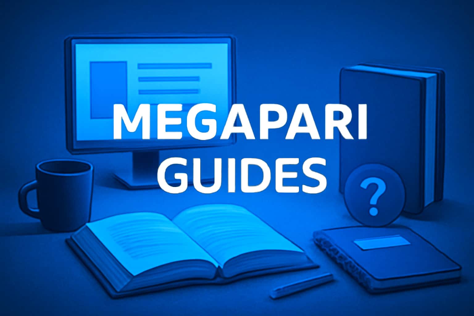 An informative depiction of Megapari Guides with a futuristic aesthetic.