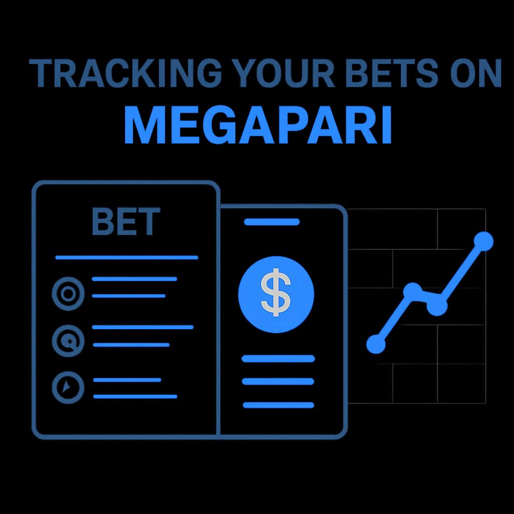 Illustration detailing methods for tracking bets on Megapari.
