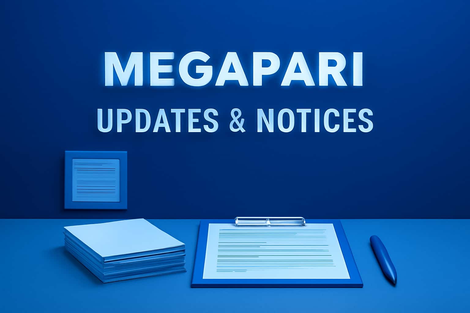 Informational scene about Megapari Updates & Notices.